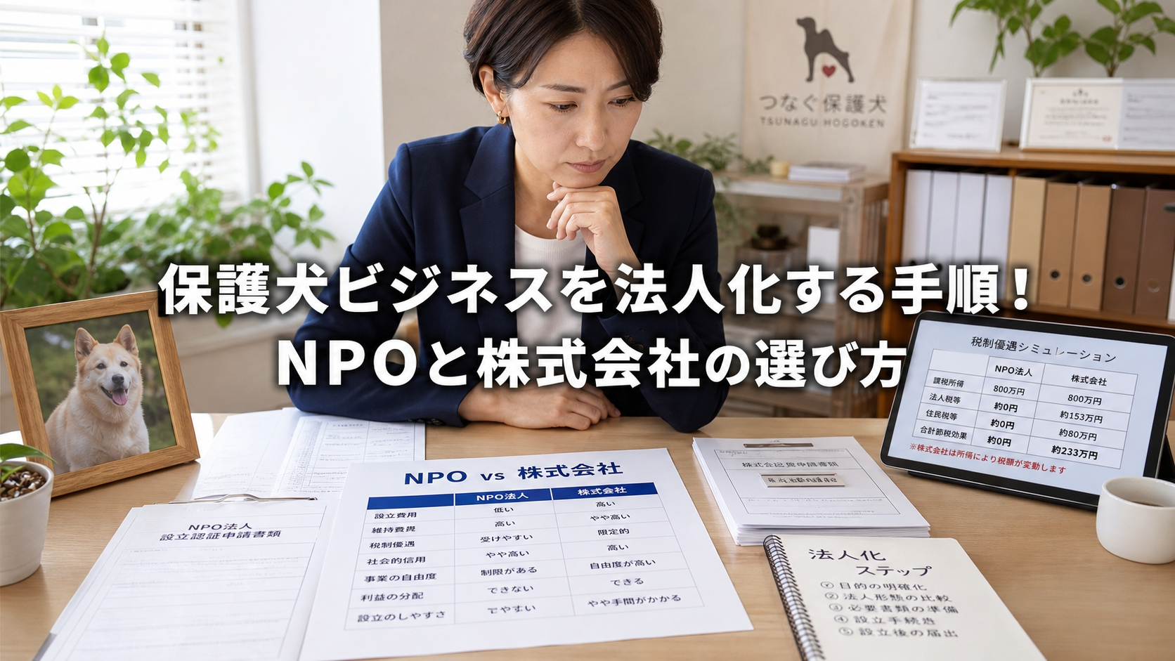 保護犬ビジネスを法人化する手順！NPOと株式会社の選び方