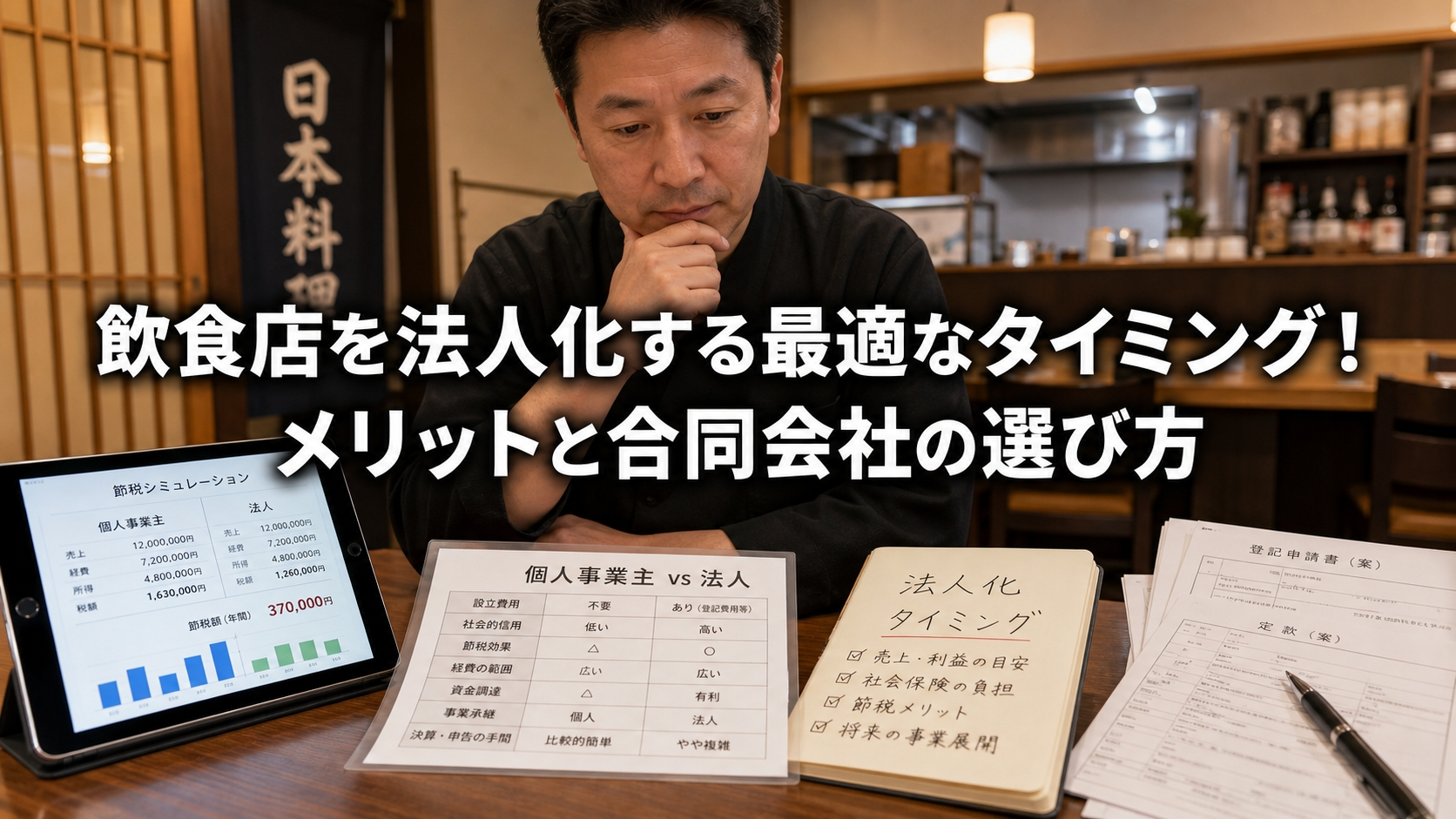 飲食店を法人化する最適なタイミング！メリットと合同会社の選び方