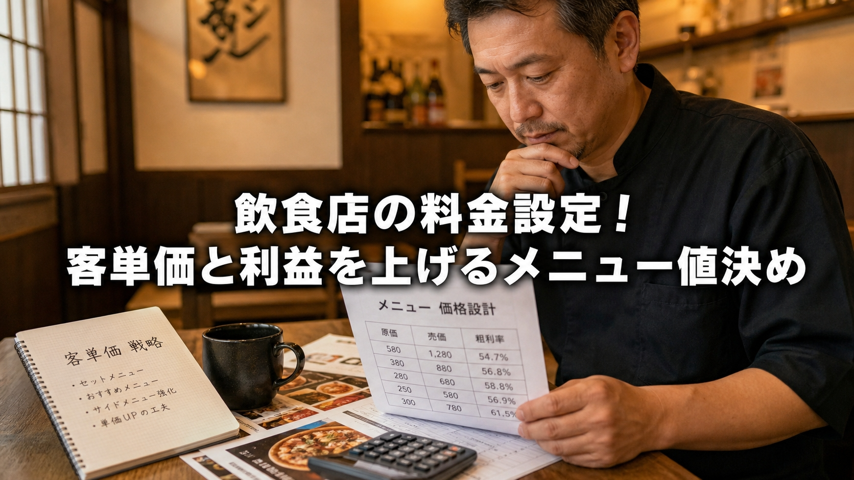飲食店の料金設定！客単価と利益を上げるメニュー値決め