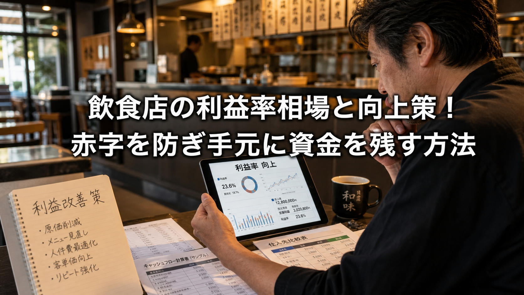 飲食店の利益率相場と向上策！赤字を防ぎ手元に資金を残す方法
