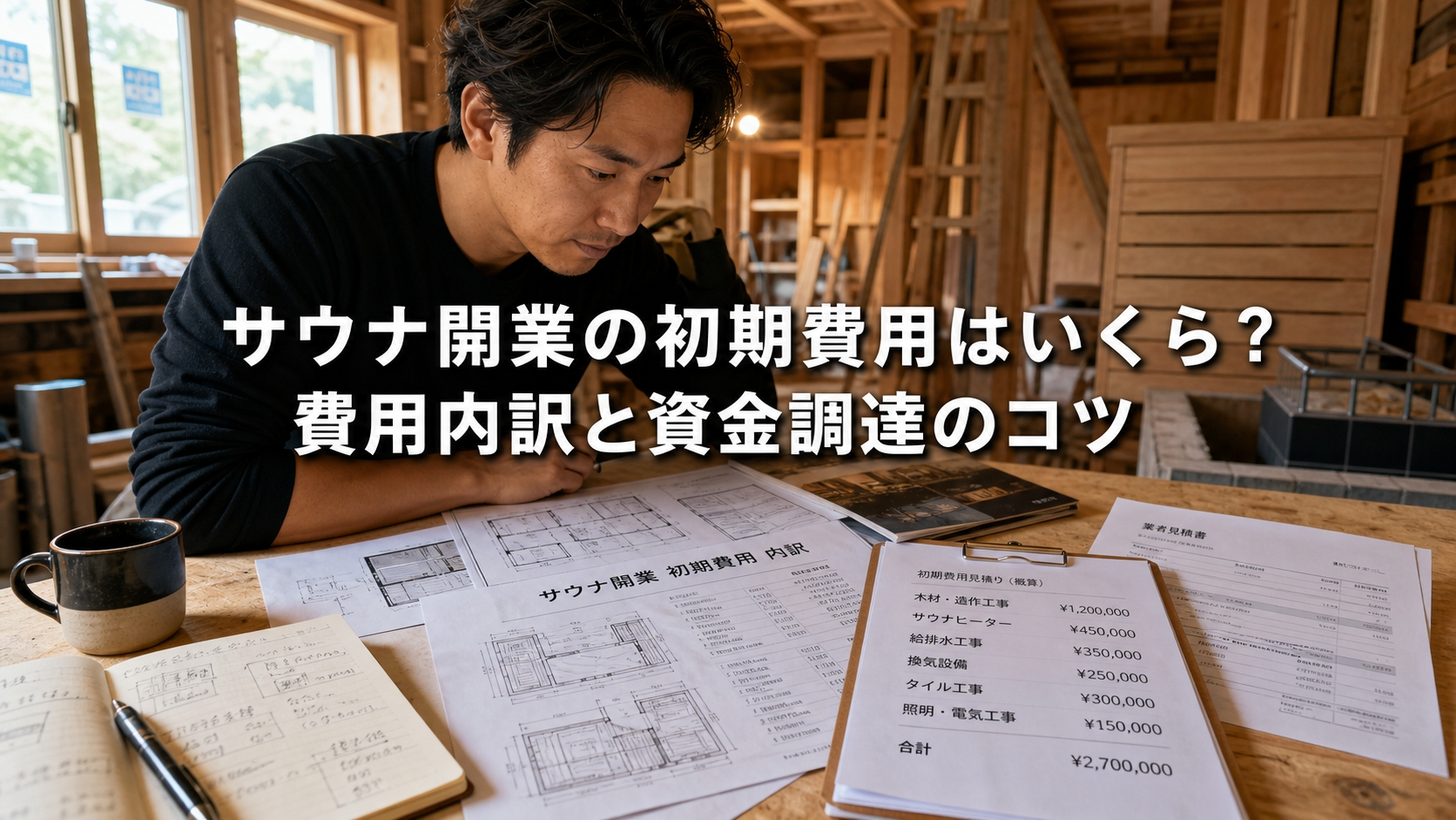 サウナ開業の初期費用はいくら？費用内訳と資金調達のコツ