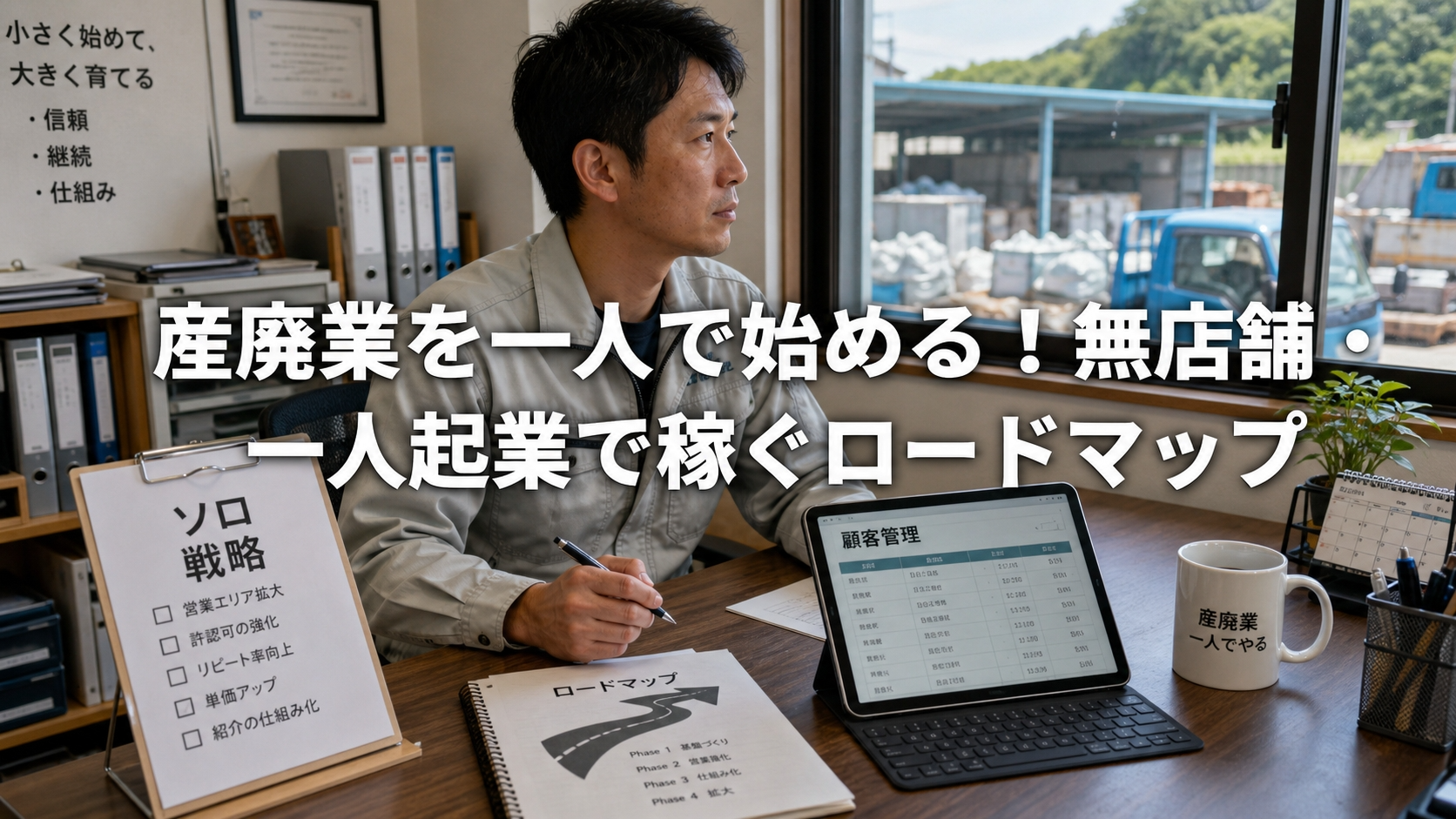 産廃業を一人で始める！無店舗・一人起業で稼ぐロードマップ