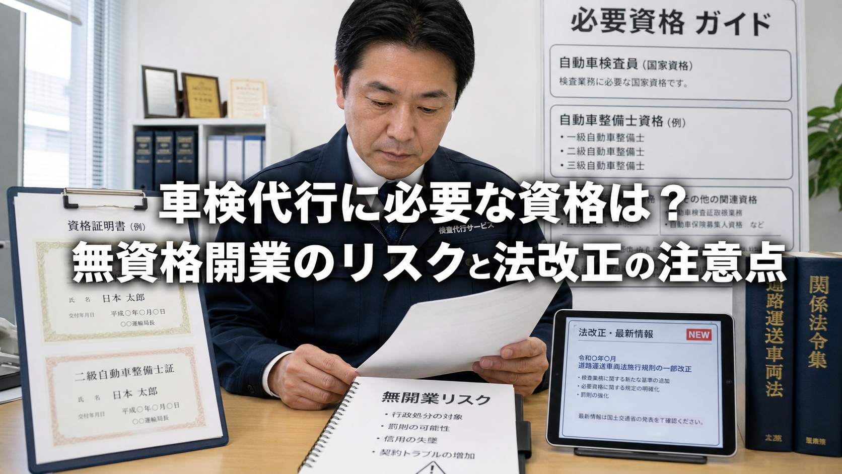 車検代行に必要な資格は？無資格開業のリスクと法改正の注意点