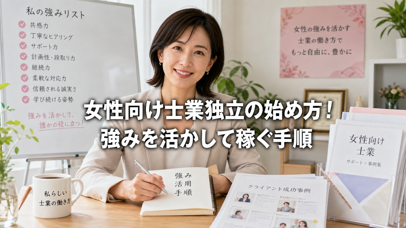 女性向け士業独立の始め方！強みを活かして稼ぐ手順