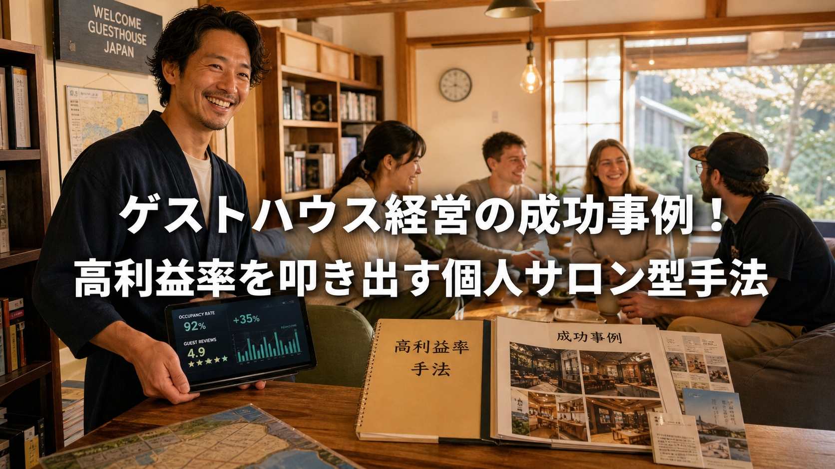 ゲストハウス経営の成功事例！高利益率を叩き出す個人サロン型手法