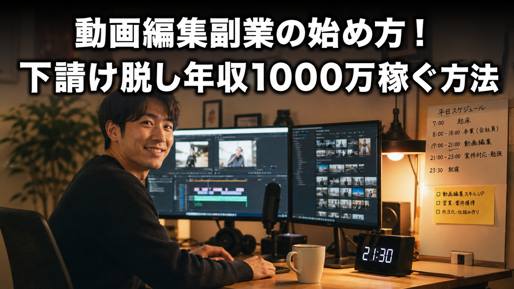 動画編集副業の始め方！下請け脱し年収1000万稼ぐ方法