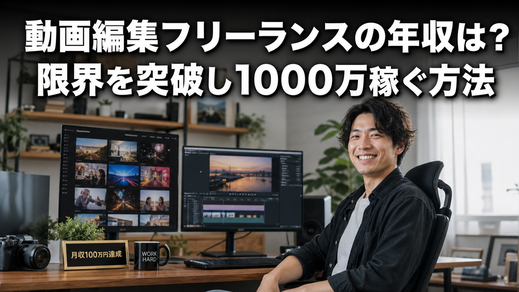 動画編集フリーランスの年収は？限界を突破し1000万稼ぐ方法