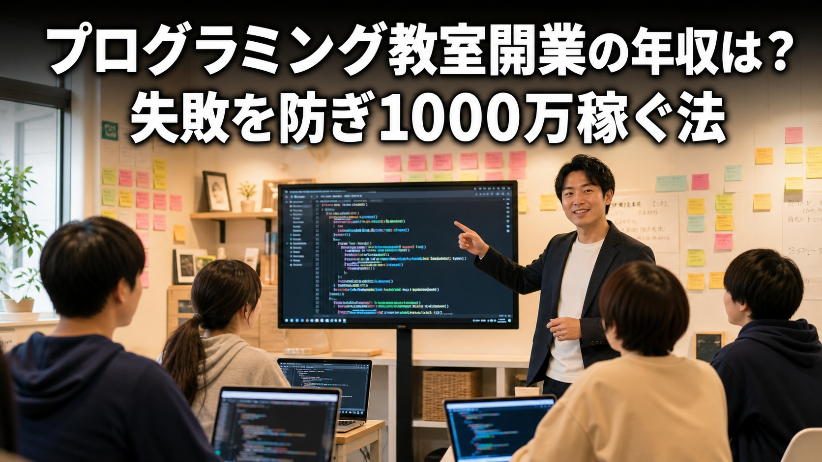 プログラミング教室開業の年収は？失敗を防ぎ1000万稼ぐ法