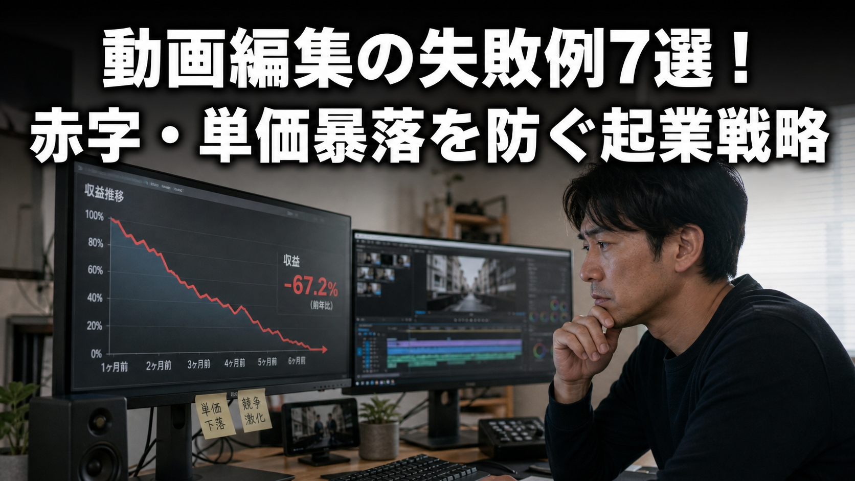 動画編集の失敗例7選！赤字・単価暴落を防ぐ起業戦略