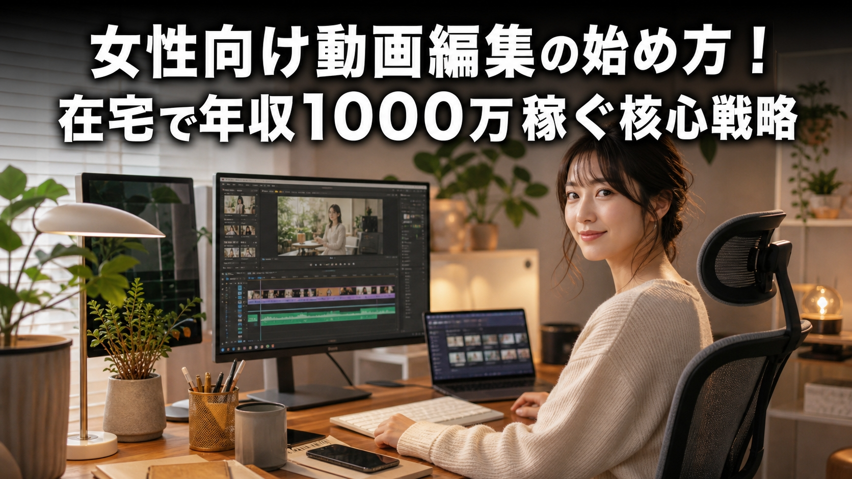 女性向け動画編集の始め方！在宅で年収1000万稼ぐ核心戦略