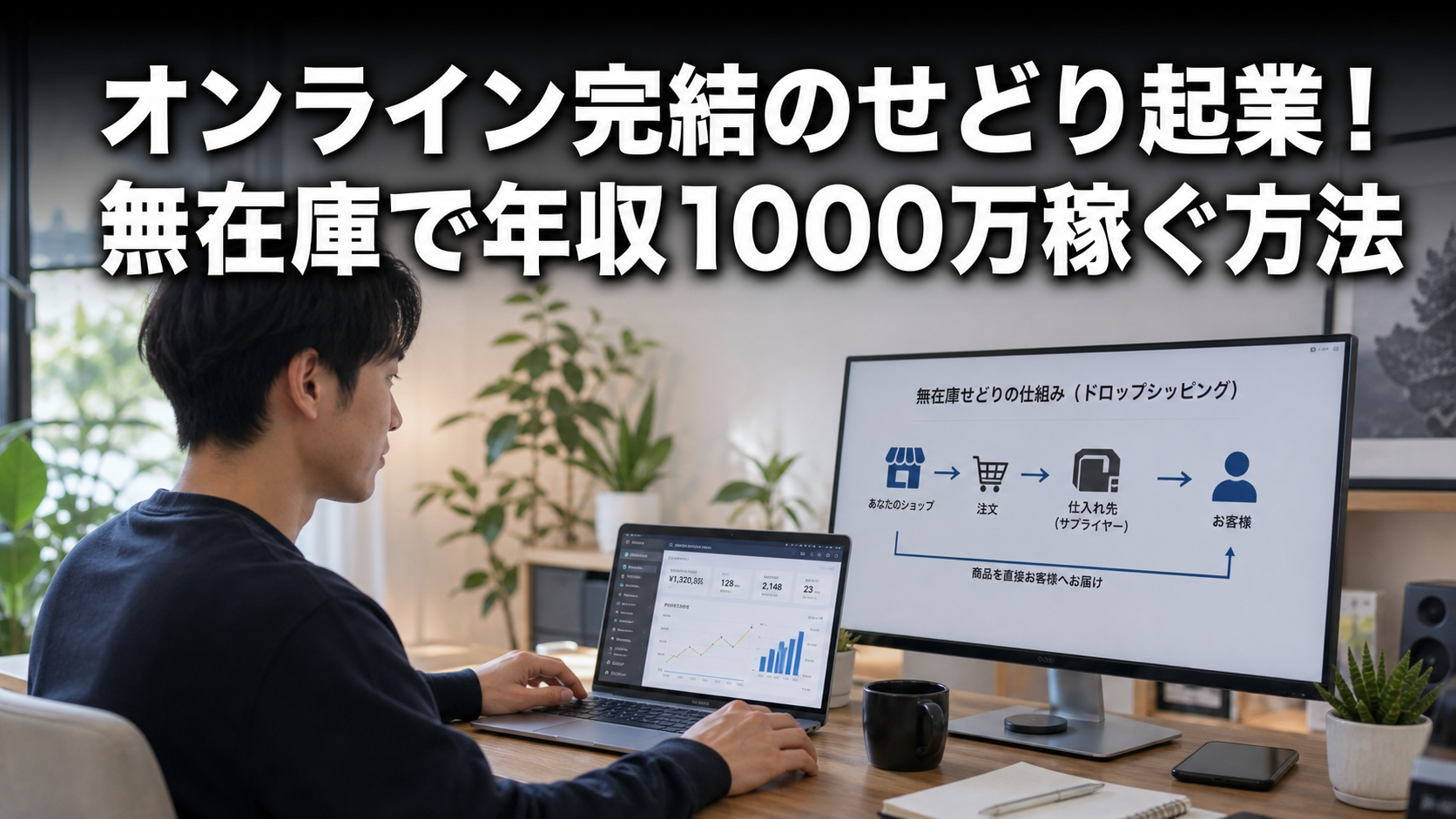 オンライン完結のせどり起業！無在庫で年収1000万稼ぐ方法