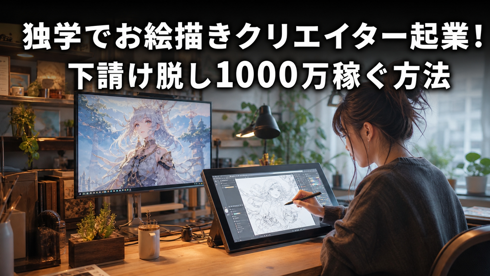 独学でお絵描きクリエイター起業！下請け脱し1000万稼ぐ方法