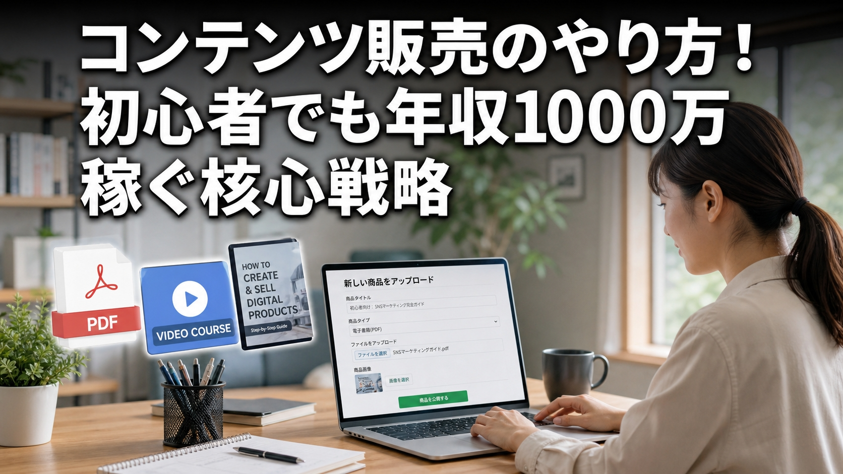 コンテンツ販売のやり方！初心者でも年収1000万稼ぐ核心戦略