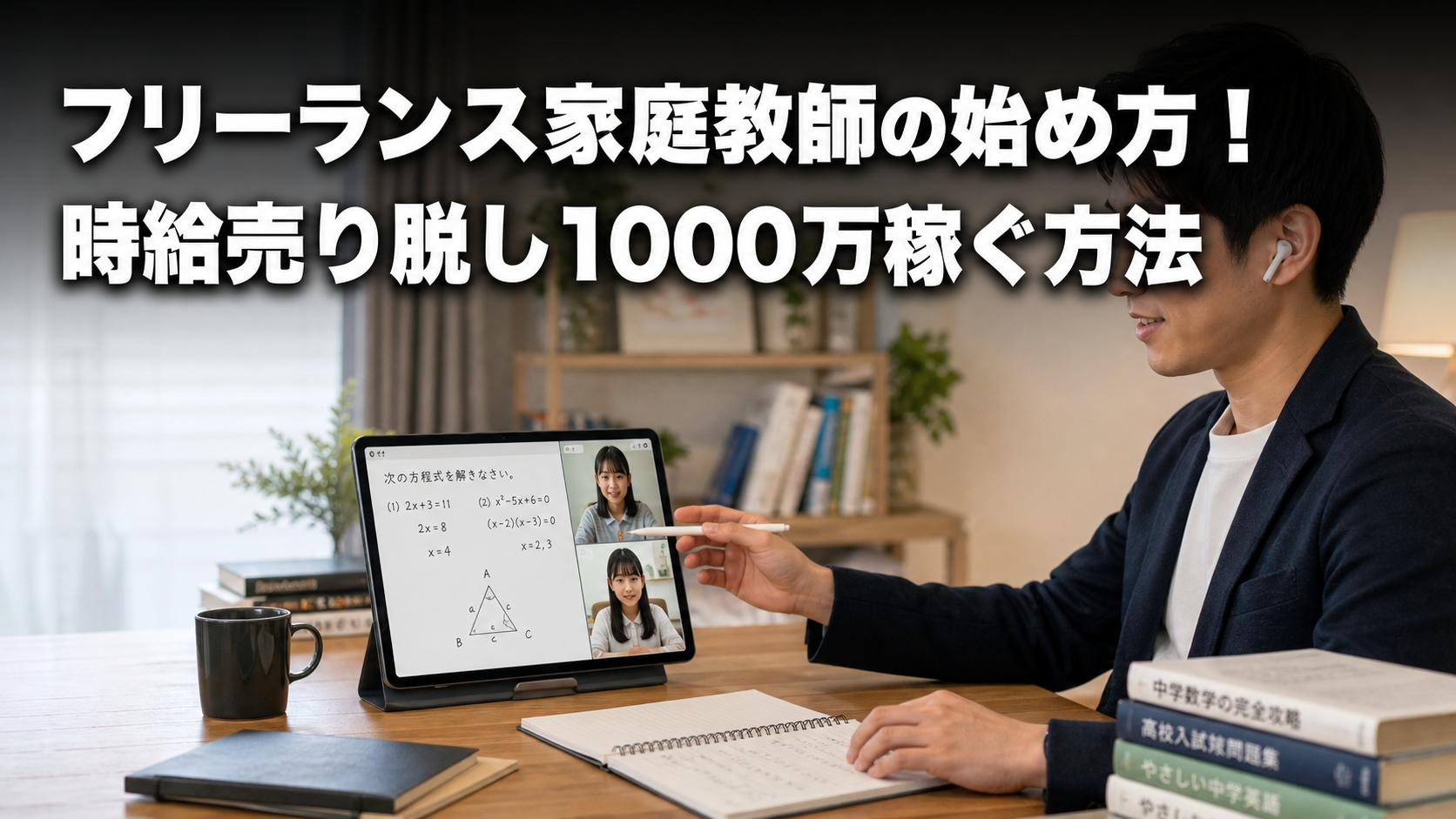 フリーランス家庭教師の始め方！時給売り脱し1000万稼ぐ方法