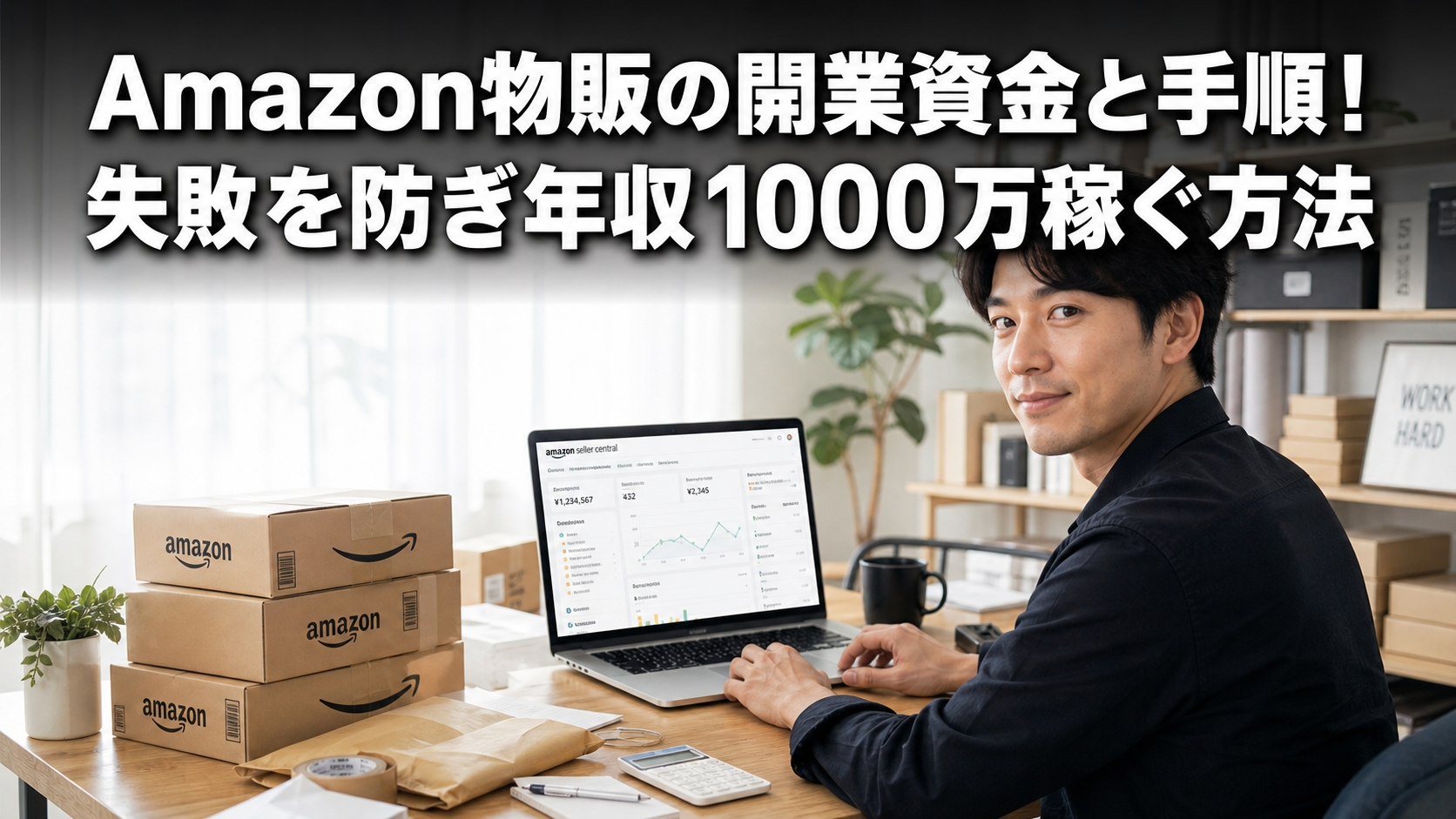 Amazon物販の開業資金と手順！失敗を防ぎ年収1000万稼ぐ方法