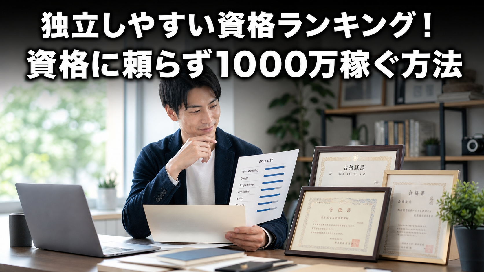 独立しやすい資格ランキング！資格に頼らず1000万稼ぐ方法