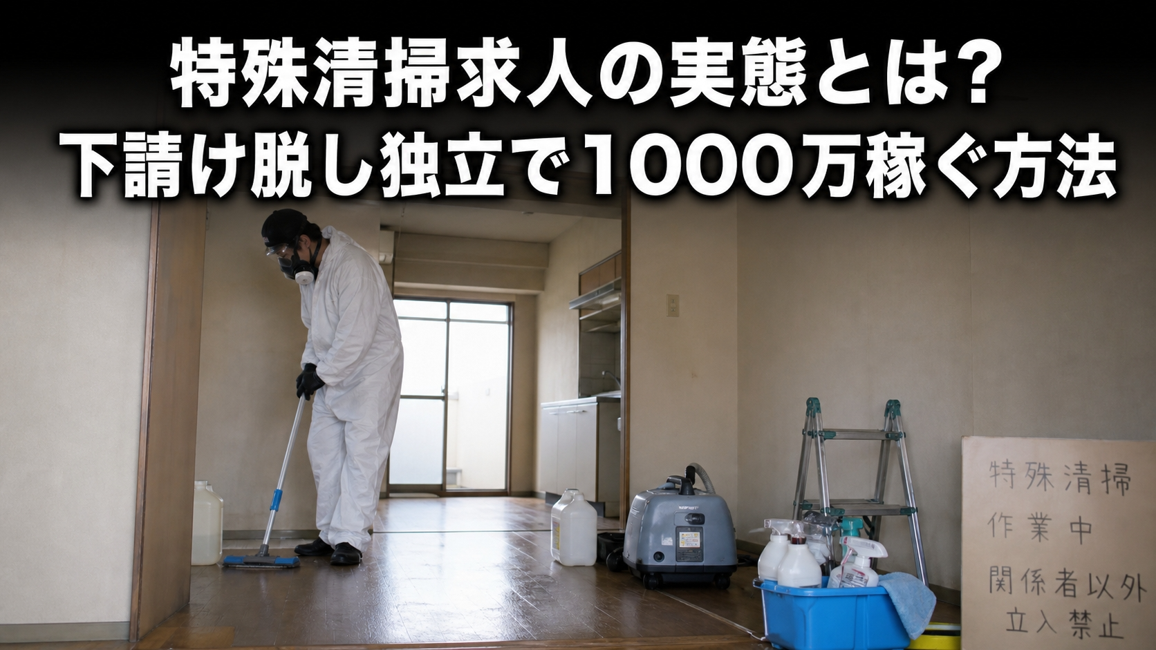 特殊清掃求人の実態とは？下請け脱し独立で1000万稼ぐ方法
