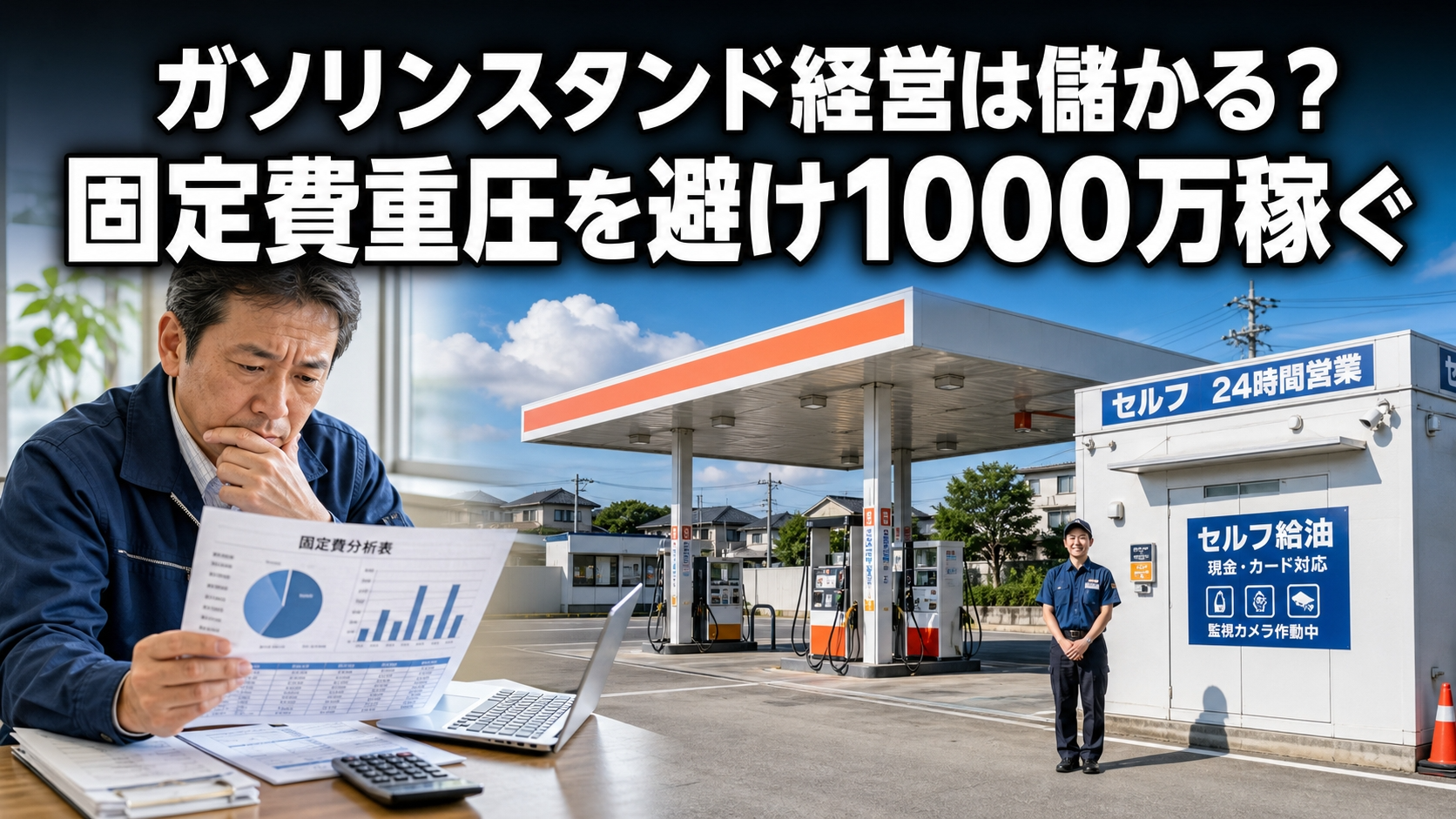 ガソリンスタンド経営は儲かる？固定費重圧を避け1000万稼ぐ