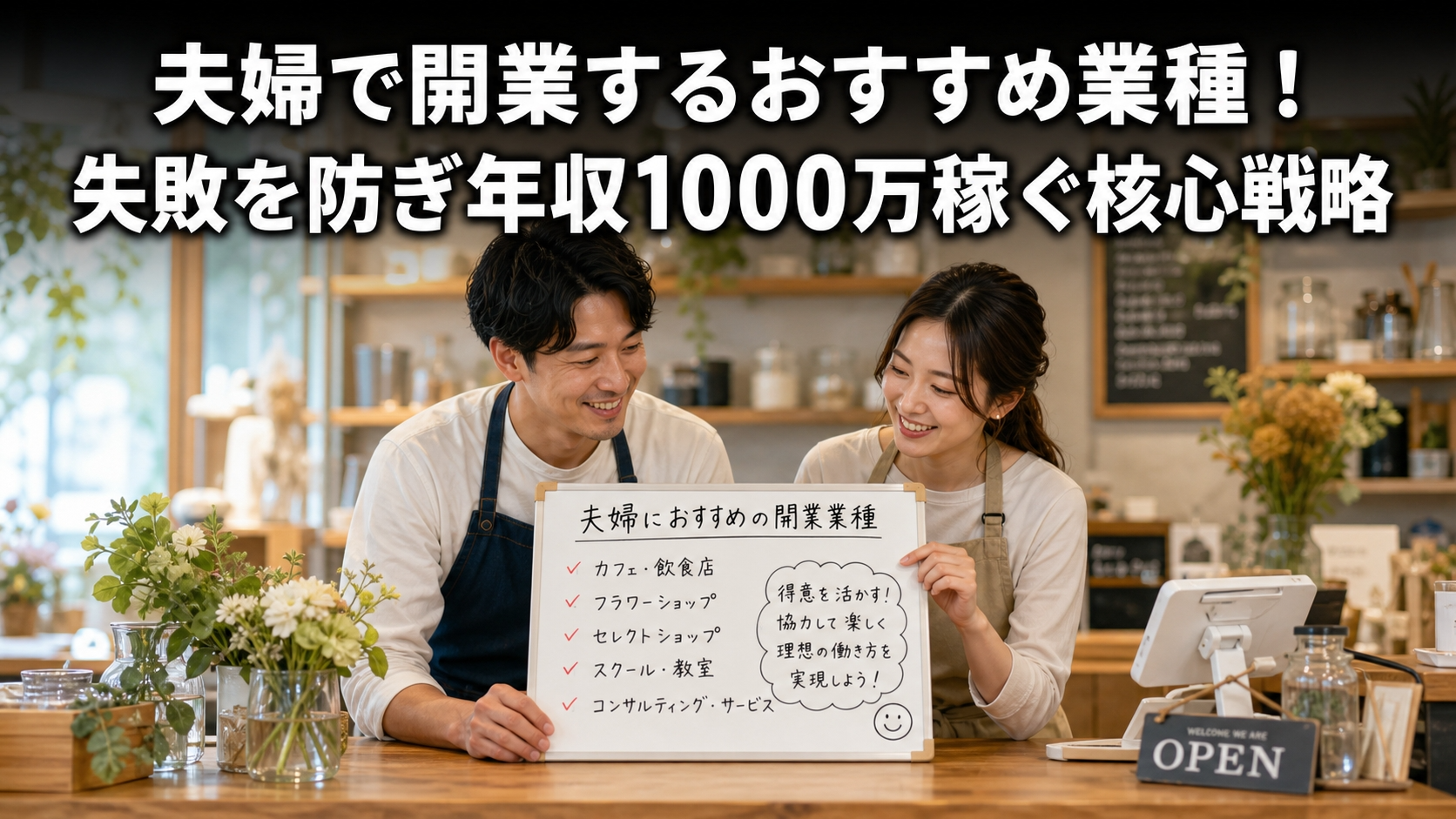 夫婦で開業するおすすめ業種！失敗を防ぎ年収1000万稼ぐ核心戦略