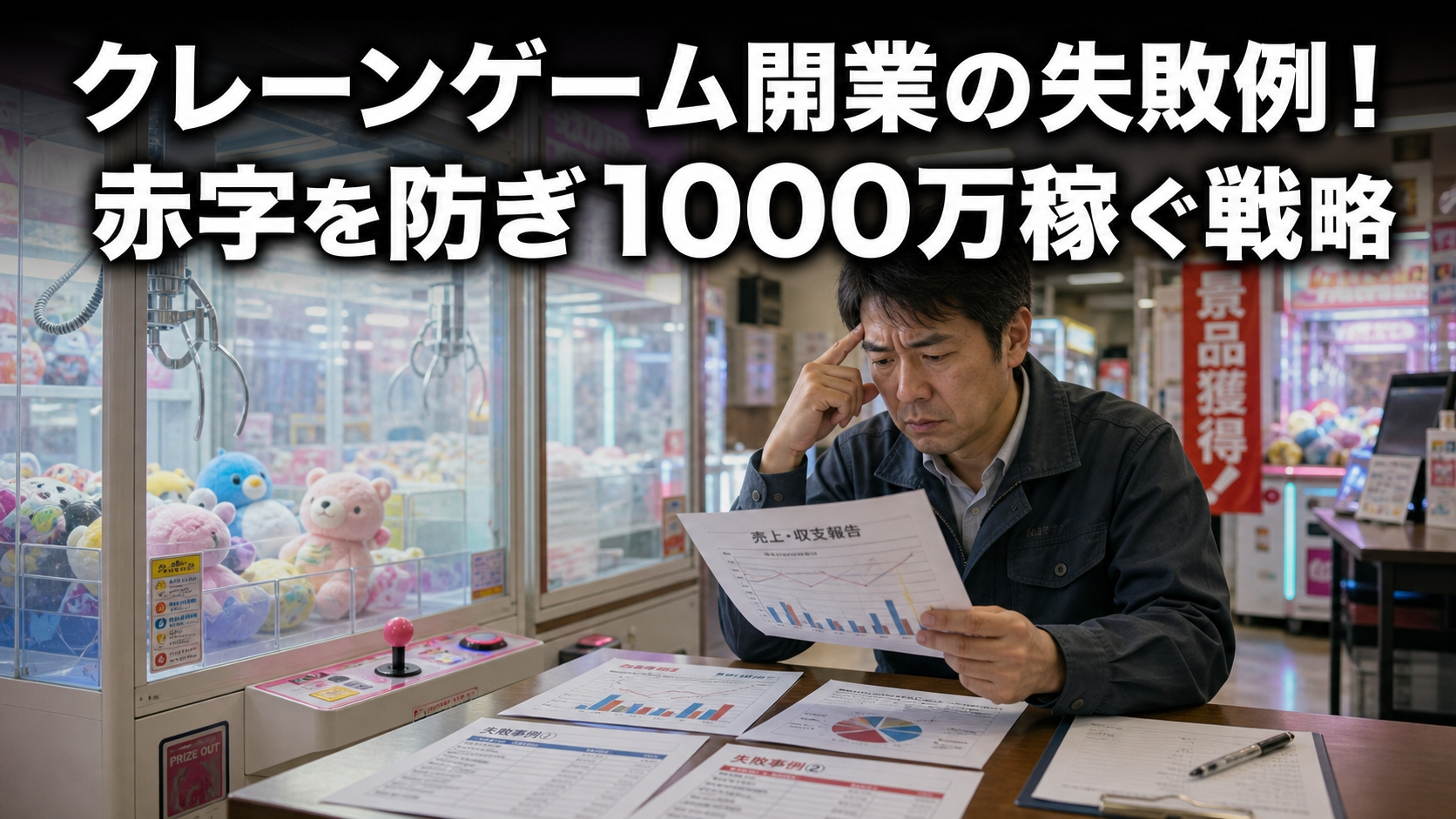 クレーンゲーム開業の失敗例！赤字を防ぎ1000万稼ぐ戦略