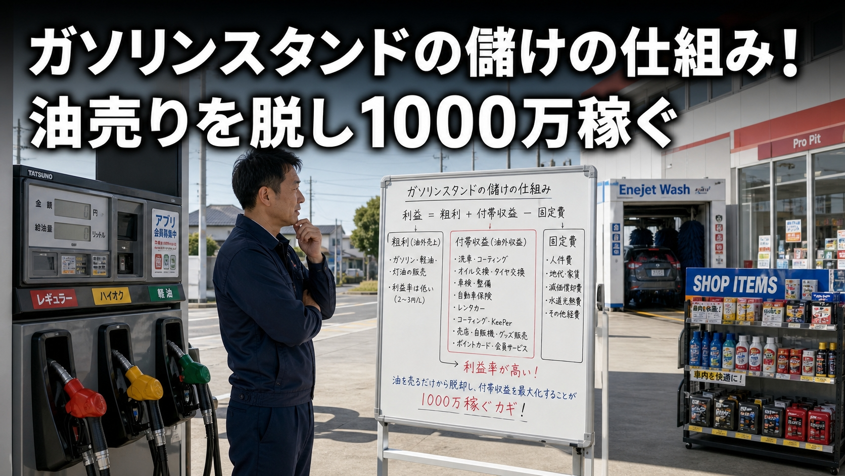 ガソリンスタンドの儲けの仕組み！油売りを脱し1000万稼ぐ