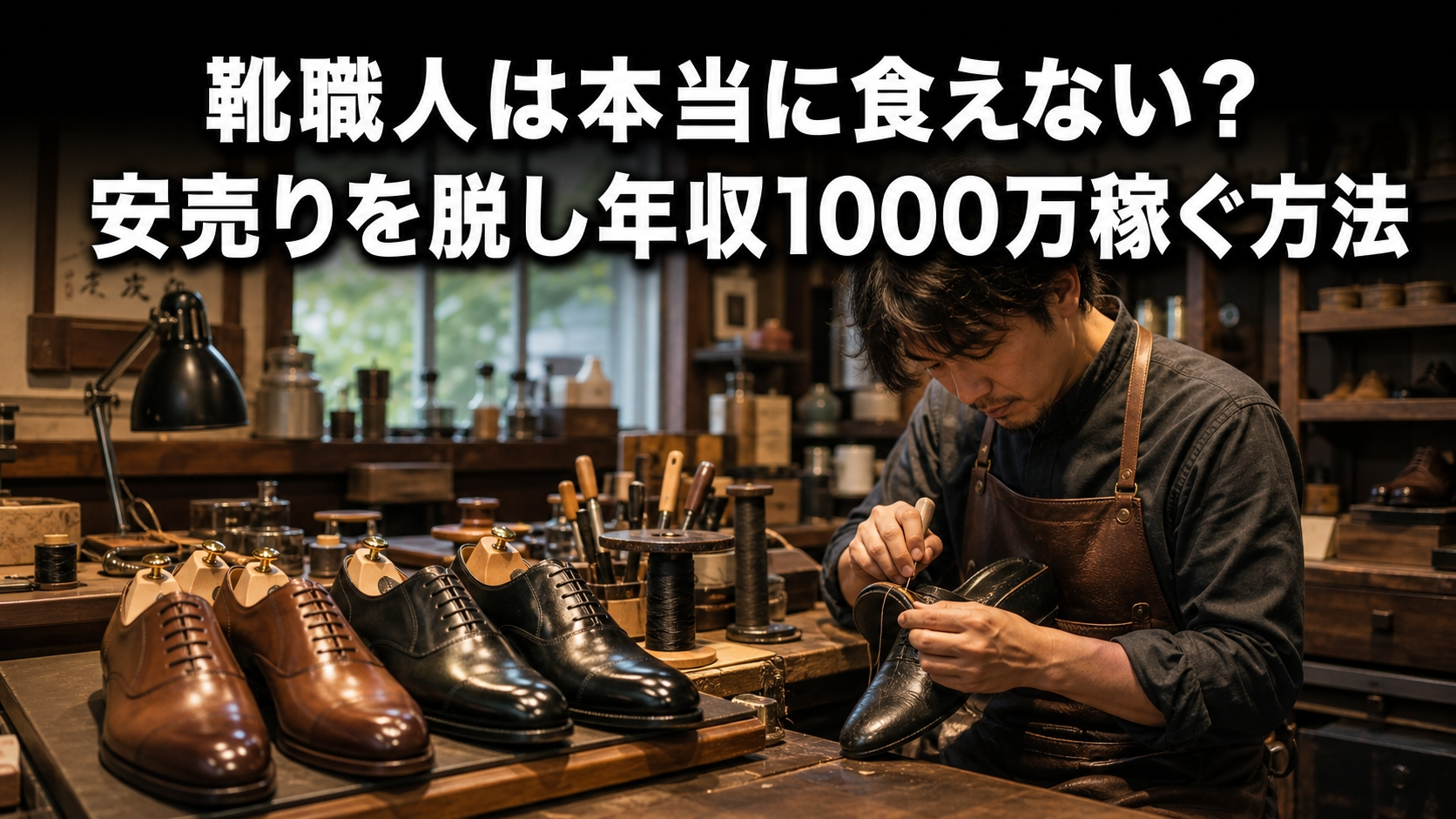 靴職人は本当に食えない？安売りを脱し年収1000万稼ぐ方法