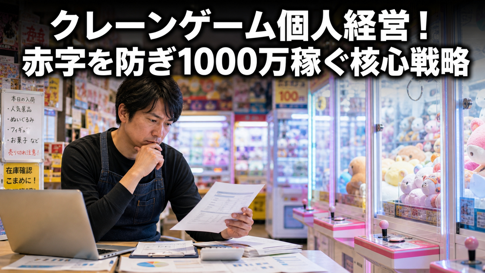 クレーンゲーム個人経営！赤字を防ぎ1000万稼ぐ核心戦略