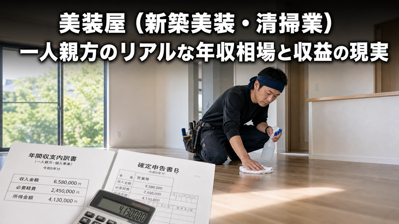美装屋（新築美装・清掃業）一人親方のリアルな年収相場と収益の現実