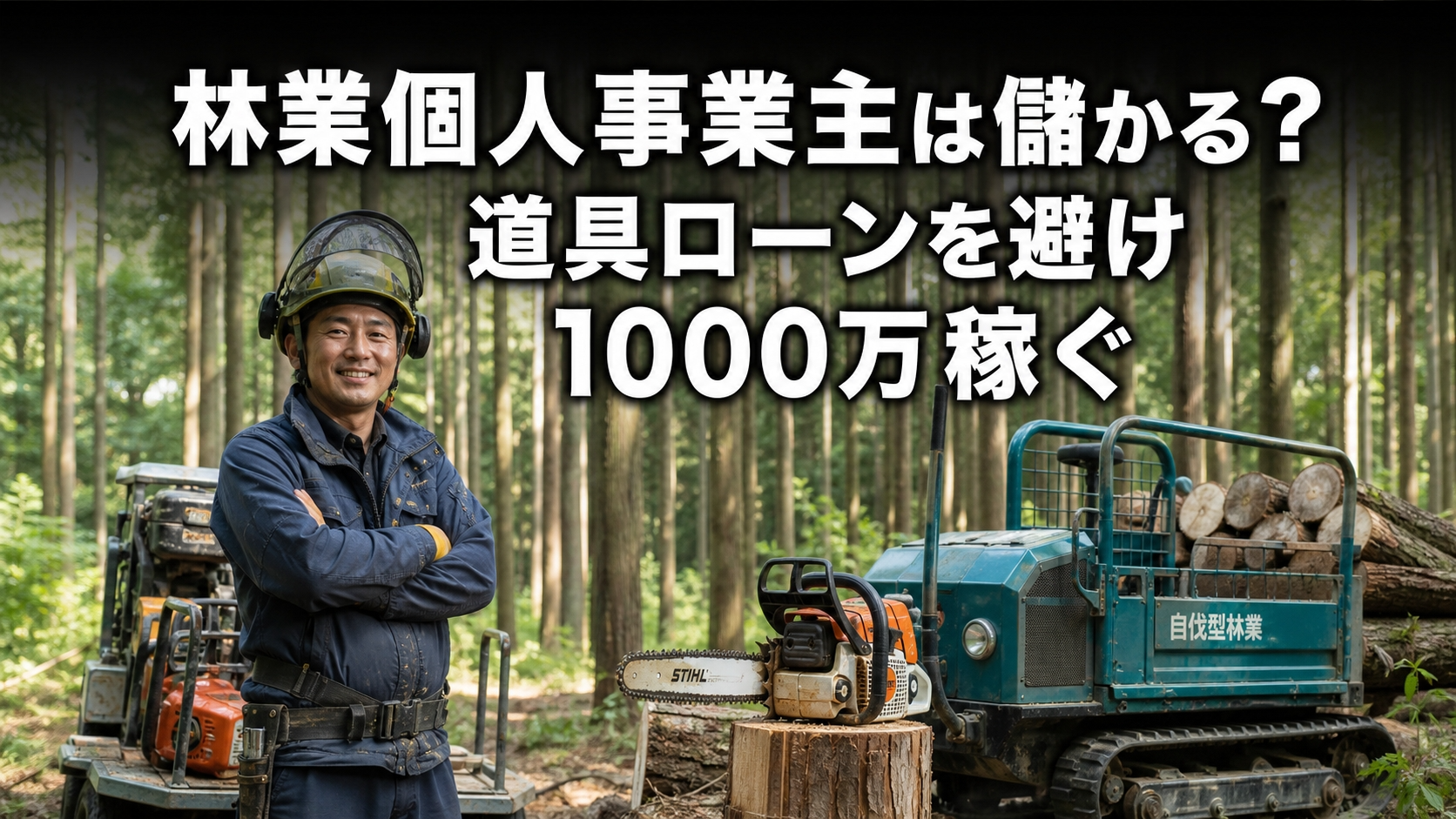 林業個人事業主は儲かる？道具ローンを避け1000万稼ぐ