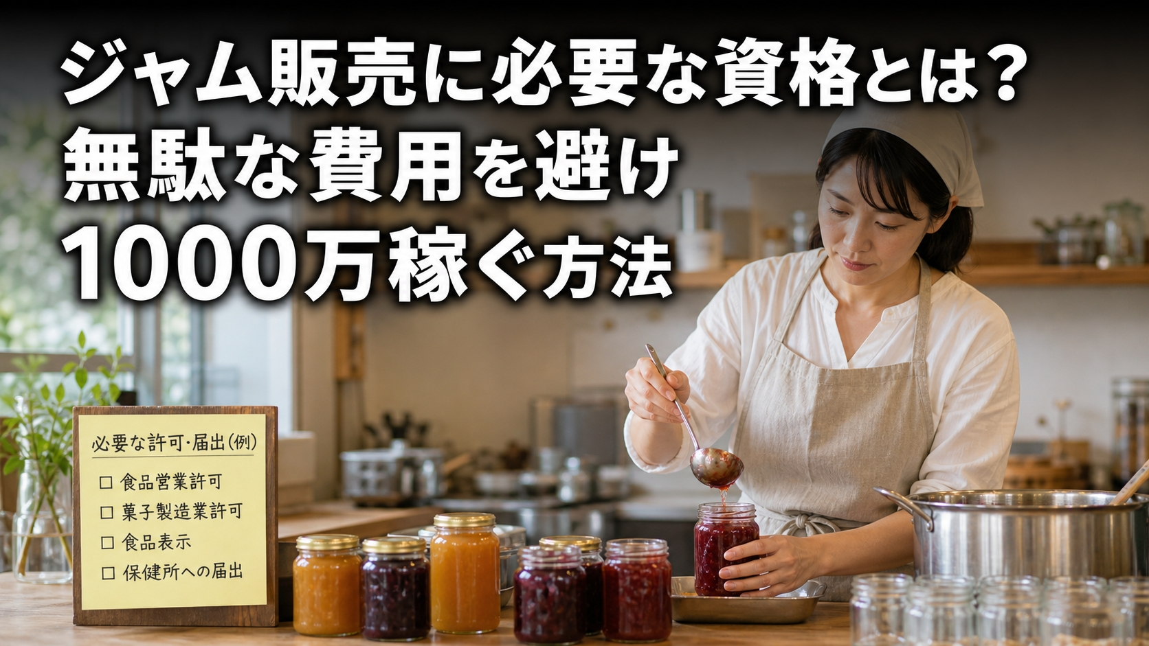 ジャム販売に必要な資格とは？無駄な費用を避け1000万稼ぐ方法