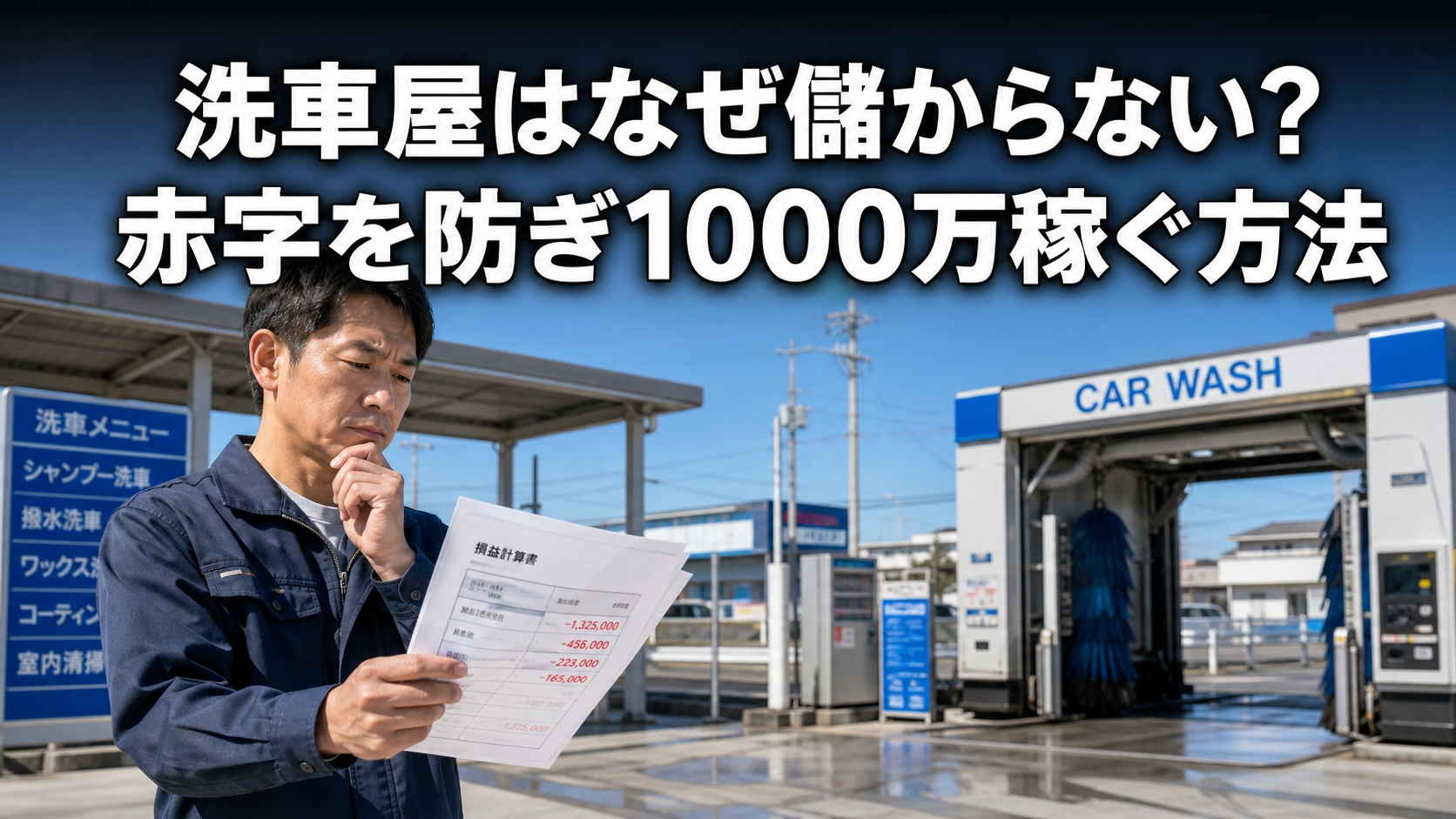 洗車屋はなぜ儲からない？赤字を防ぎ1000万稼ぐ方法