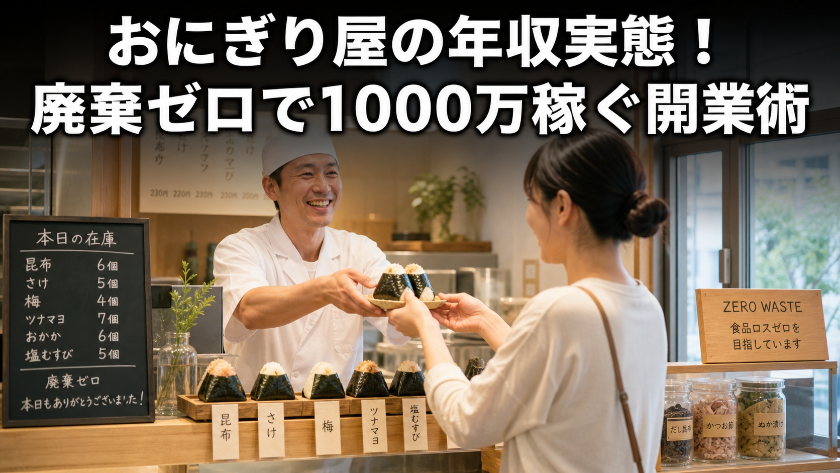 おにぎり屋の年収実態！廃棄ゼロで1000万稼ぐ開業術