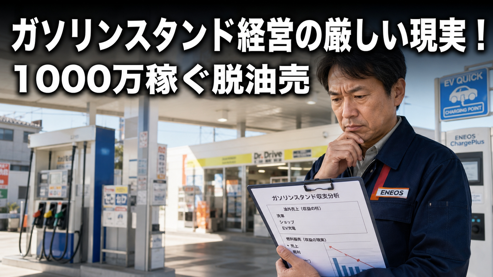 ガソリンスタンド経営の厳しい現実！1000万稼ぐ脱油売り