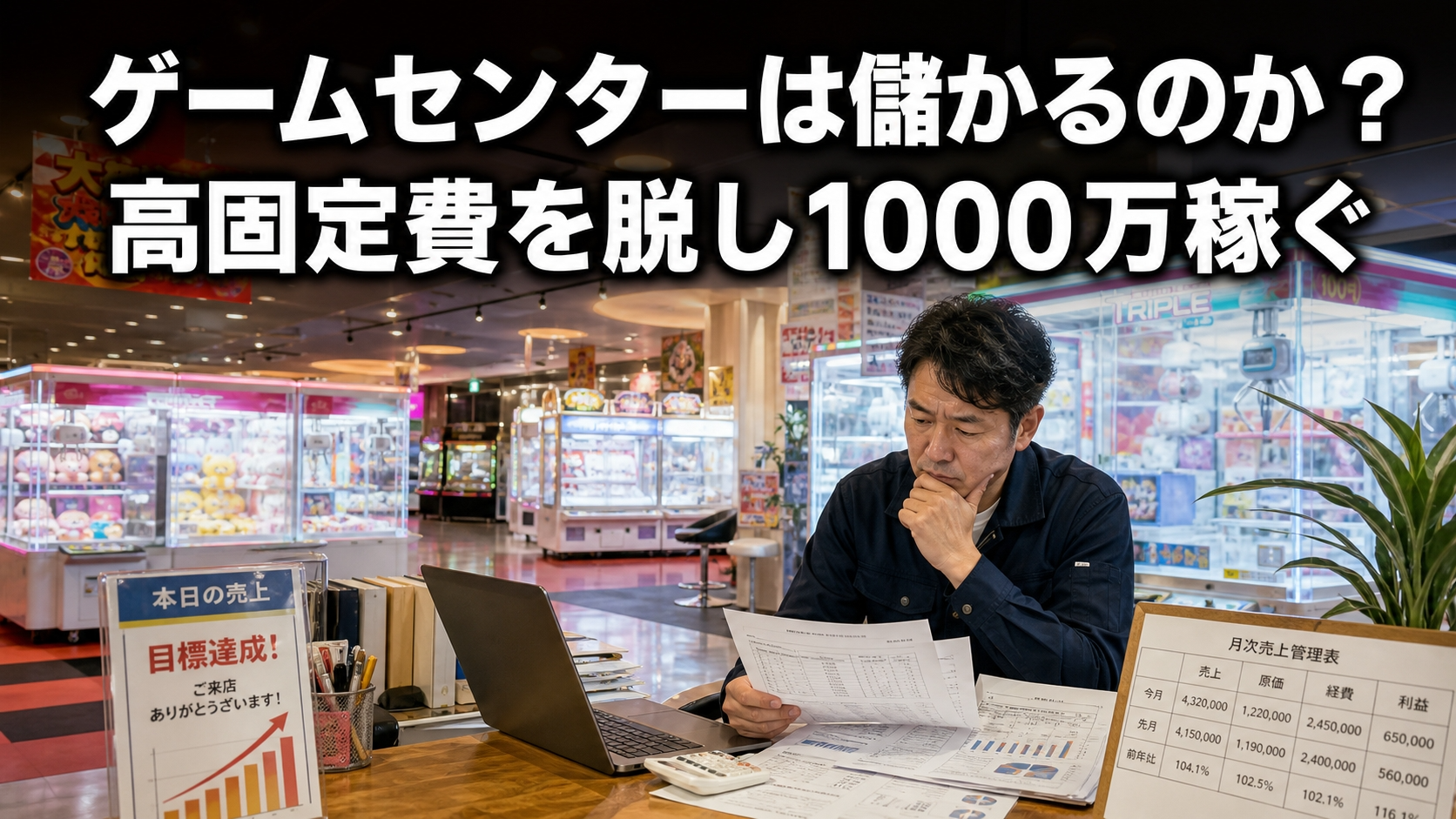 ゲームセンターは儲かるのか？高固定費を脱し1000万稼ぐ