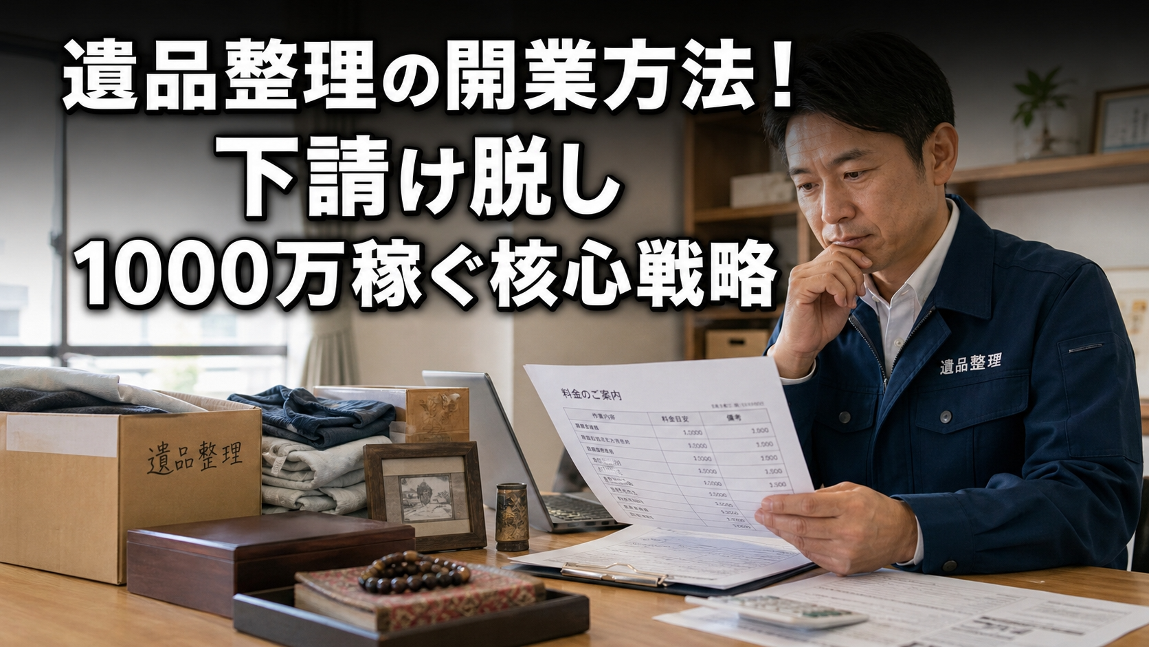 遺品整理の開業方法！下請け脱し1000万稼ぐ核心戦略