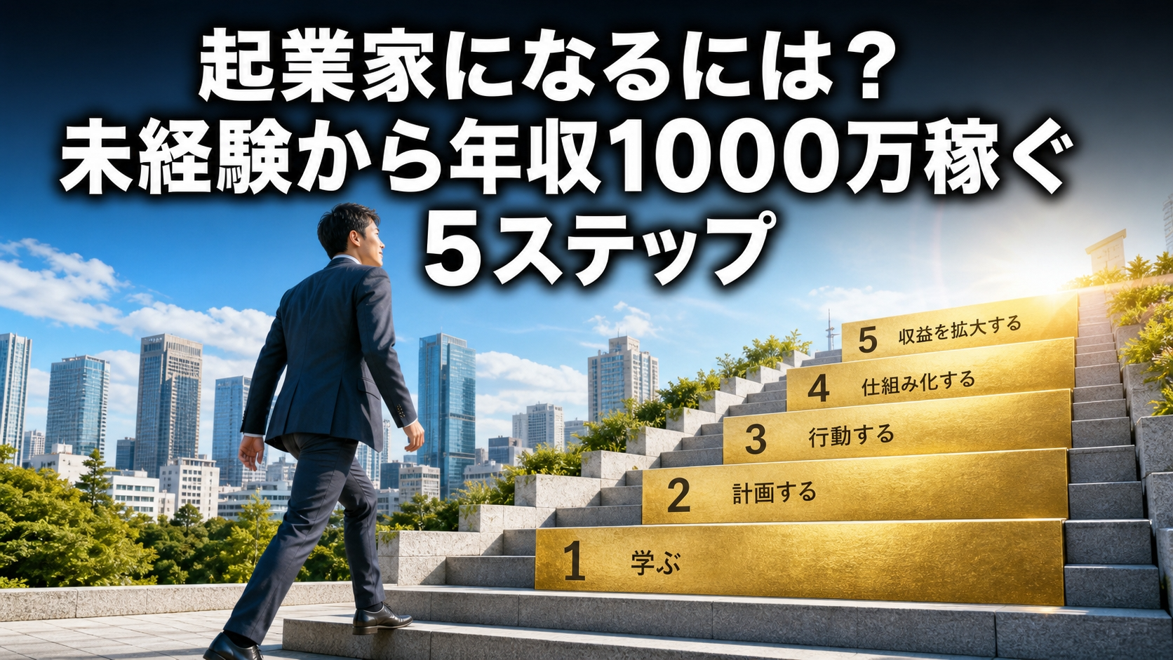 起業家になるには？未経験から年収1000万稼ぐ5ステップ