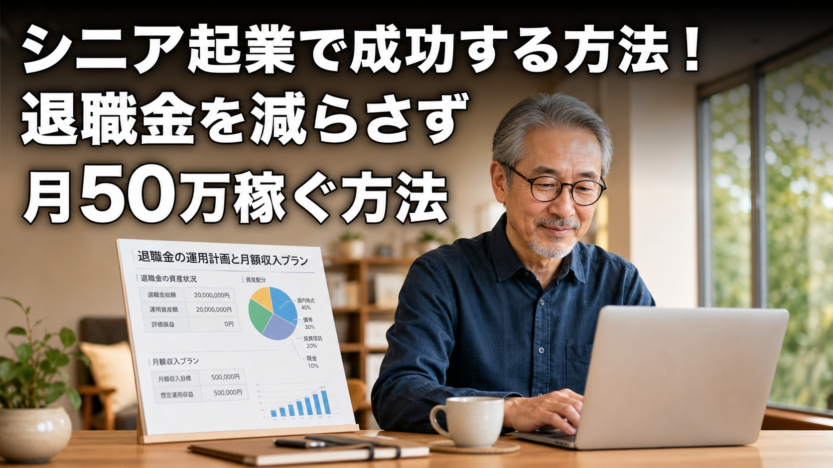 シニア起業で成功する方法！退職金を減らさず月50万稼ぐ方法