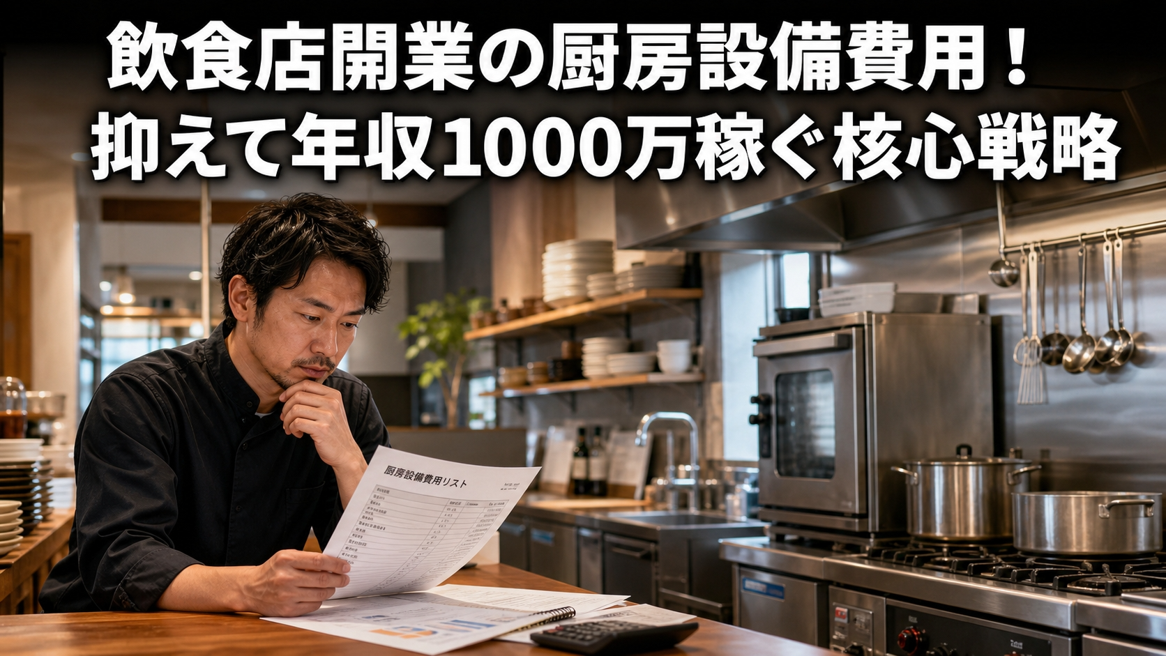 飲食店開業の厨房設備費用！抑えて年収1000万稼ぐ核心戦略