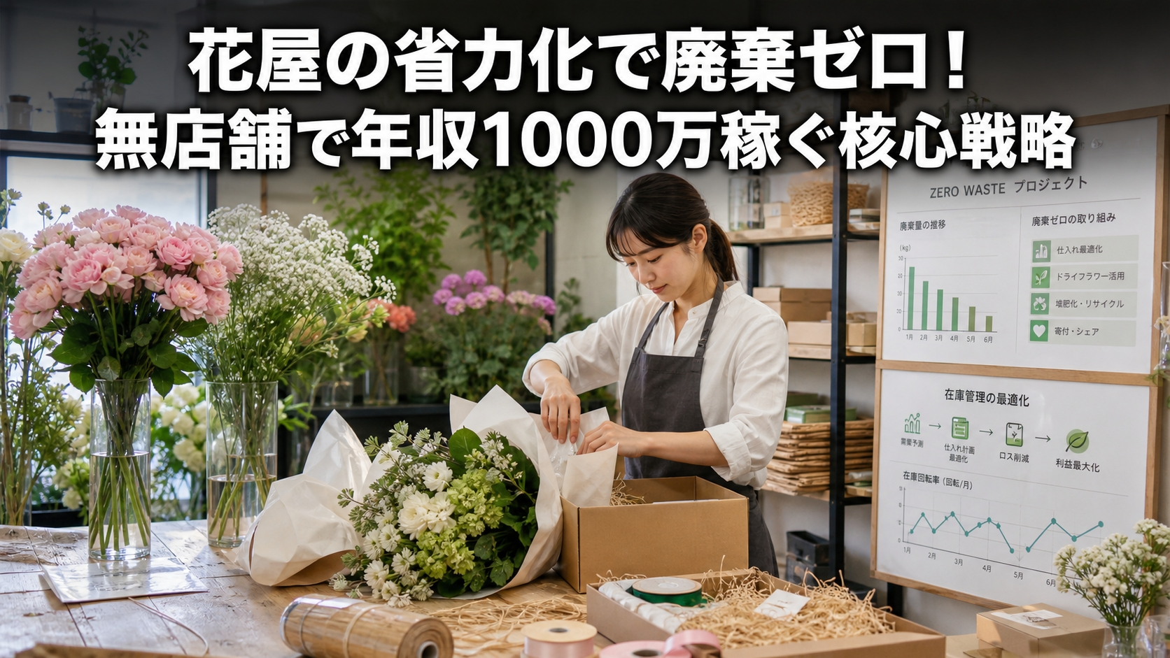 花屋の省力化で廃棄ゼロ！無店舗で年収1000万稼ぐ核心戦略