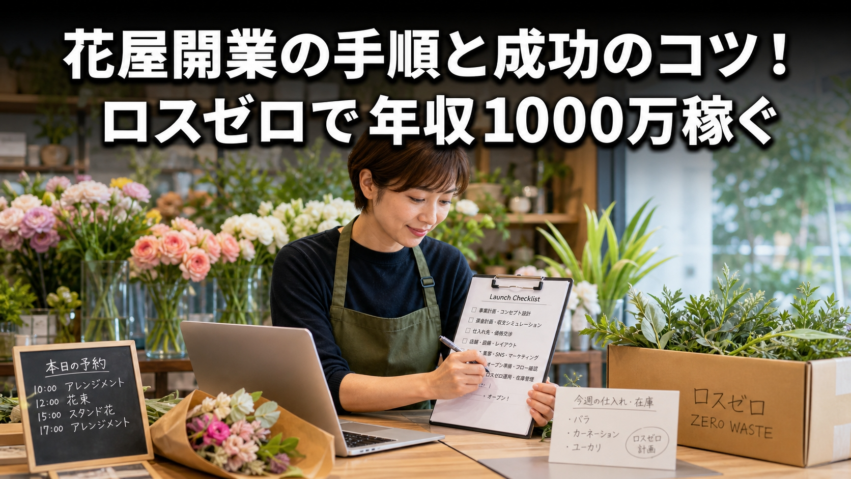 花屋開業の手順と成功のコツ！ロスゼロで年収1000万稼ぐ