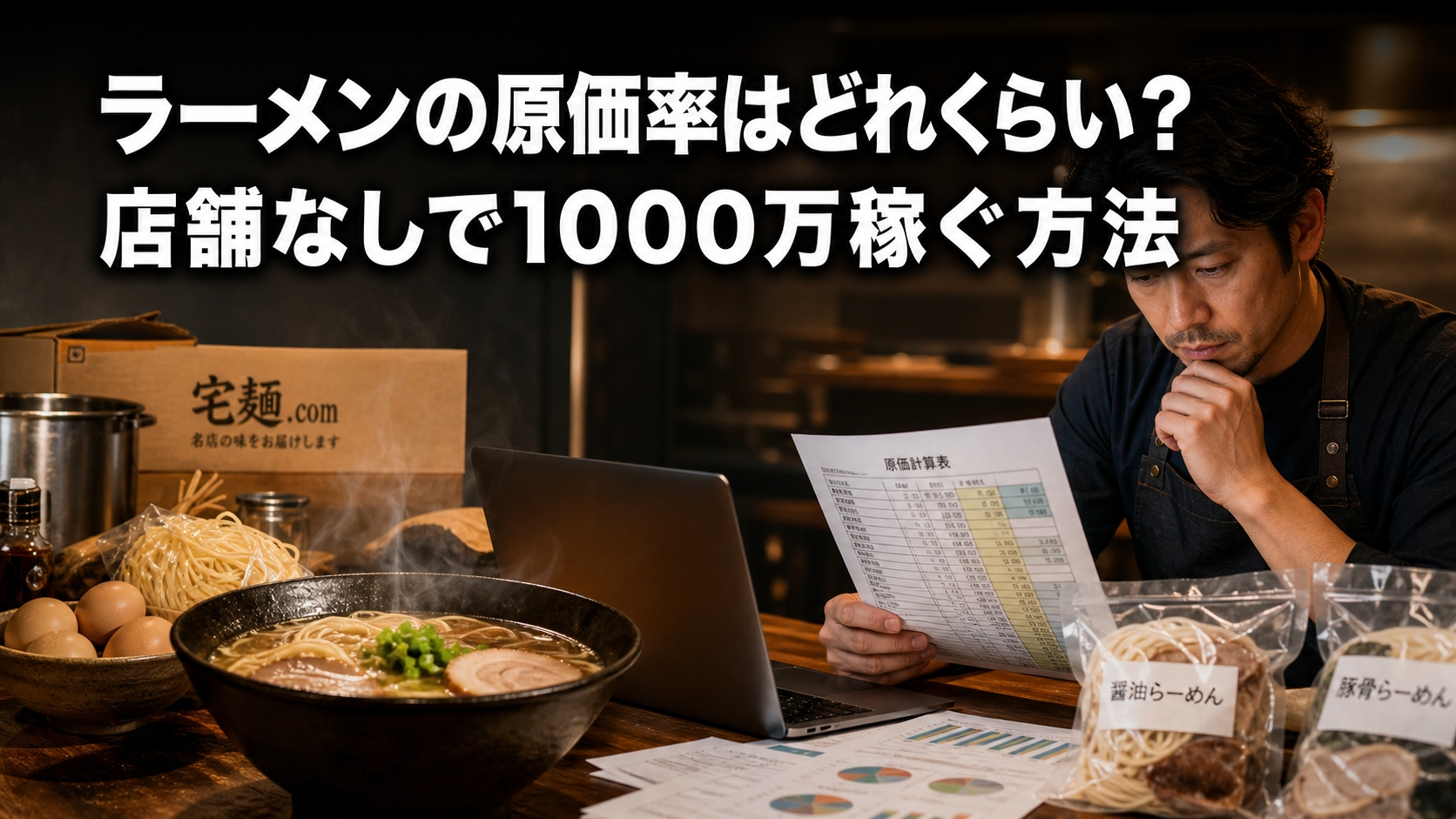 ラーメンの原価率はどれくらい？店舗なしで1000万稼ぐ方法