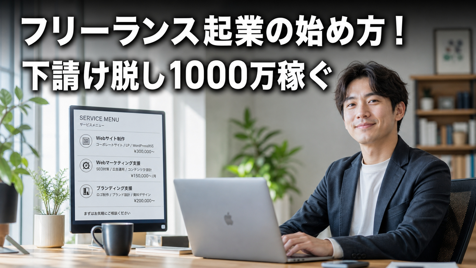 フリーランス起業の始め方！下請け脱し1000万稼ぐ