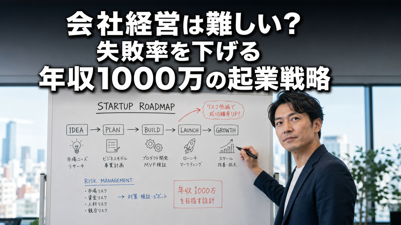 会社経営は難しい？失敗率を下げる年収1000万の起業戦略