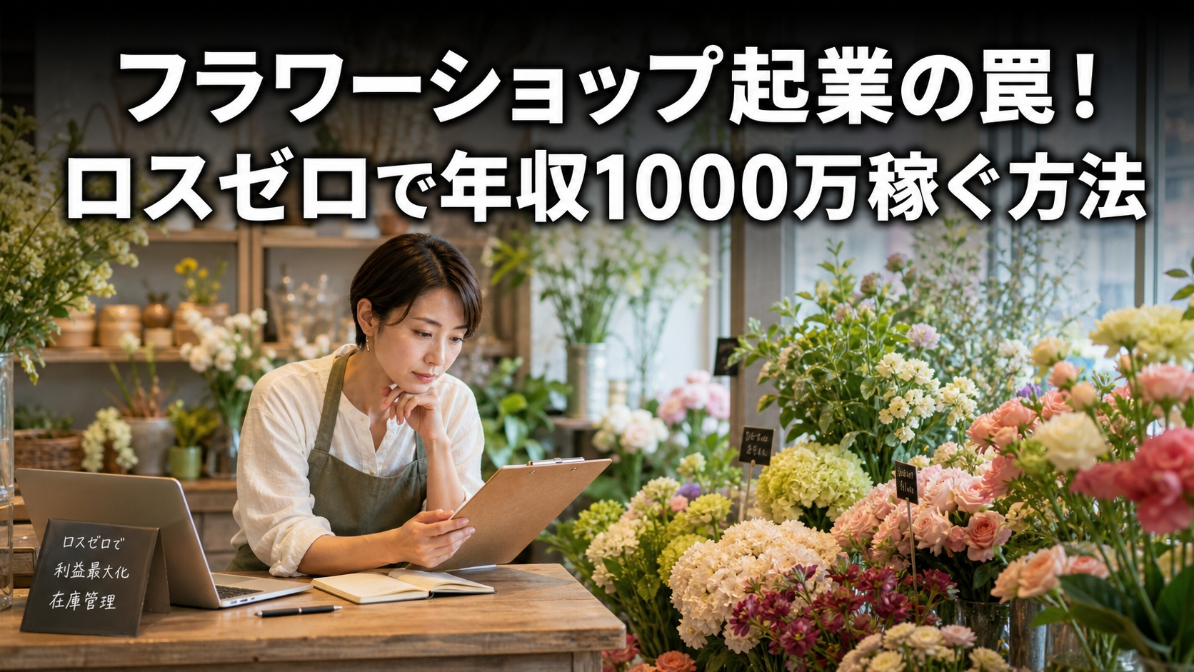 フラワーショップ起業の罠！ロスゼロで年収1000万稼ぐ方法