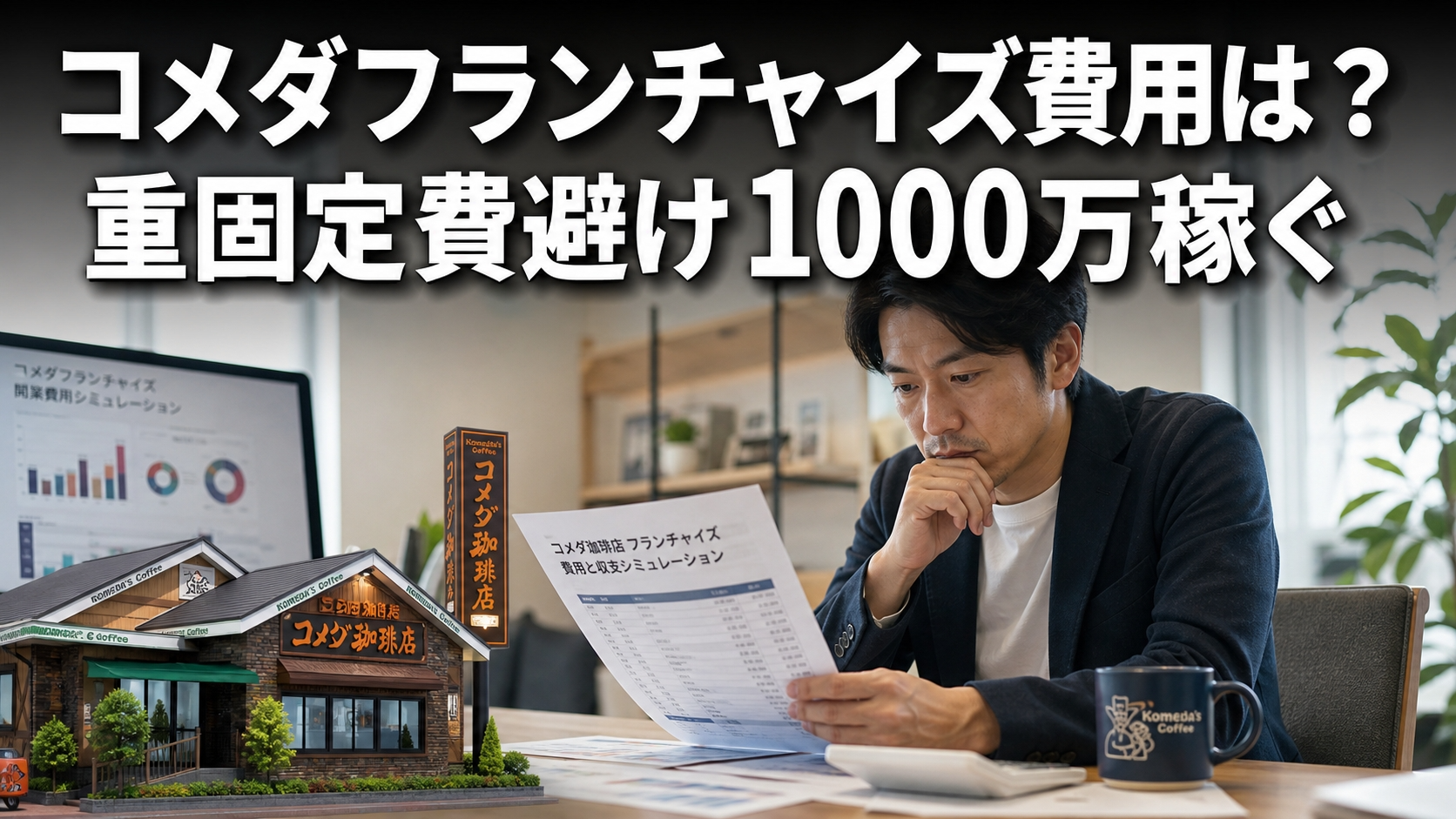 コメダフランチャイズ費用は？重固定費避け1000万稼ぐ