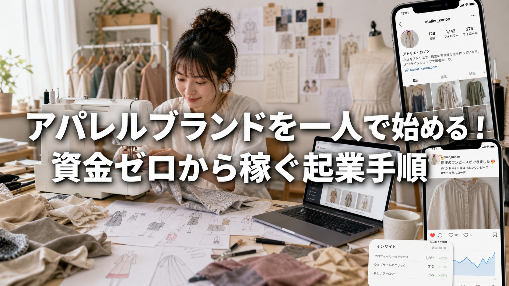 アパレルブランドを一人で始める！資金ゼロから稼ぐ起業手順