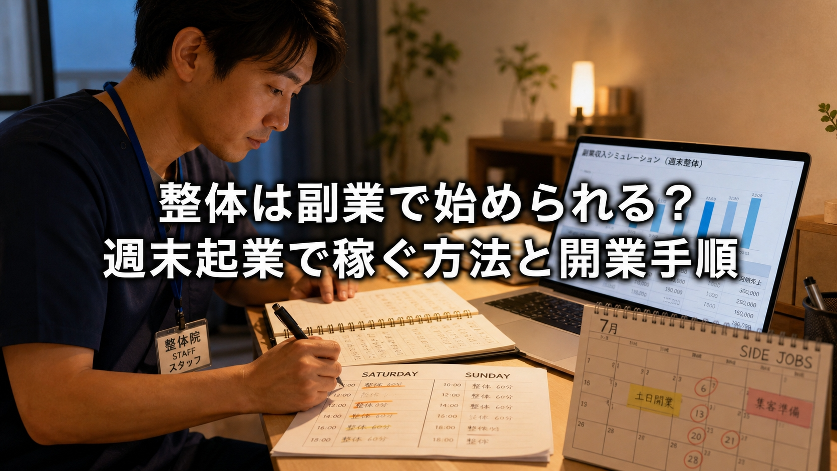 整体は副業で始められる？週末起業で稼ぐ方法と開業手順