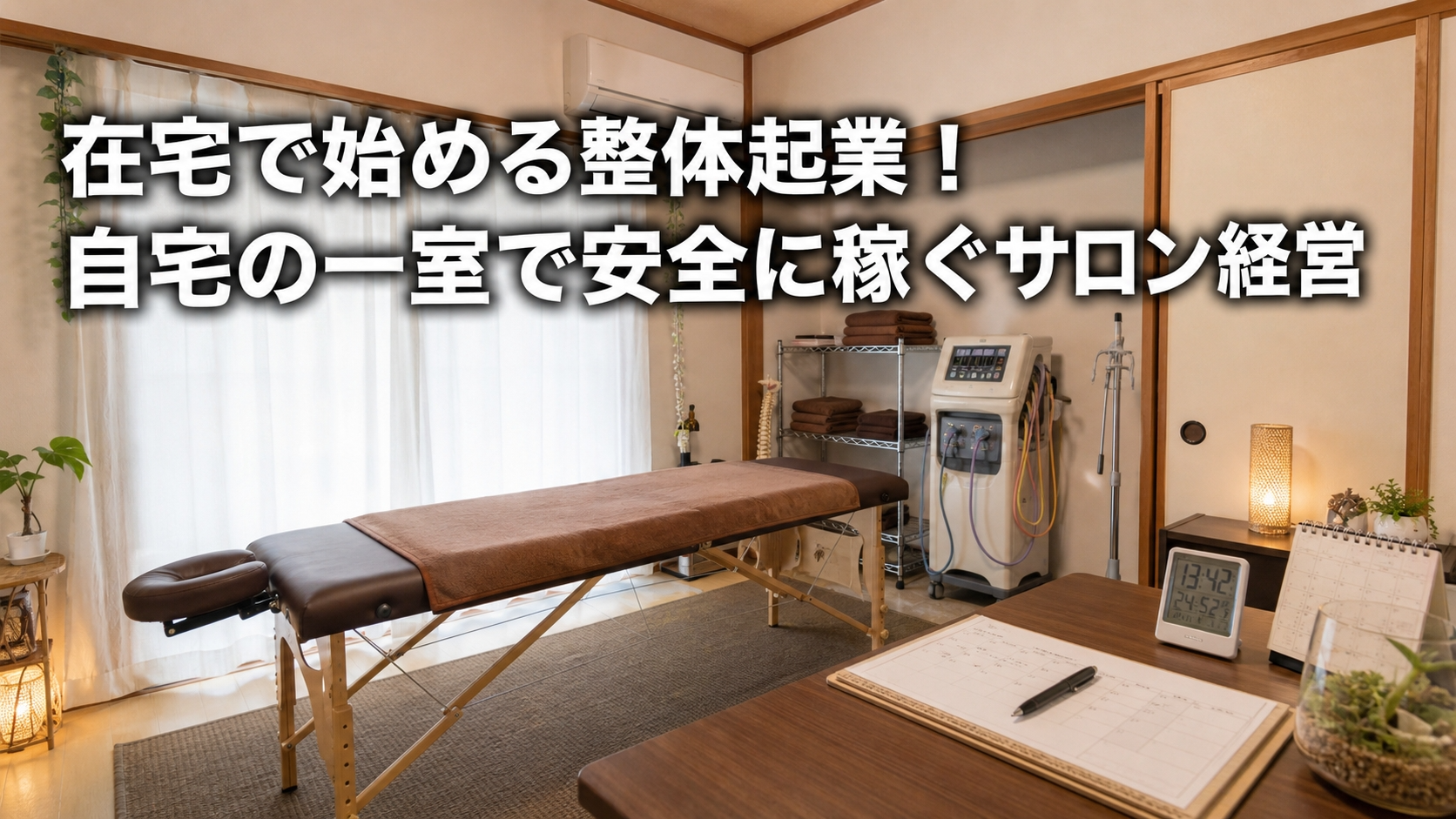 在宅で始める整体起業！自宅の一室で安全に稼ぐサロン経営