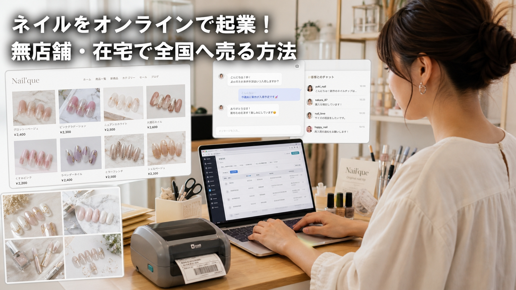 ネイルをオンラインで起業！無店舗・在宅で全国へ売る方法