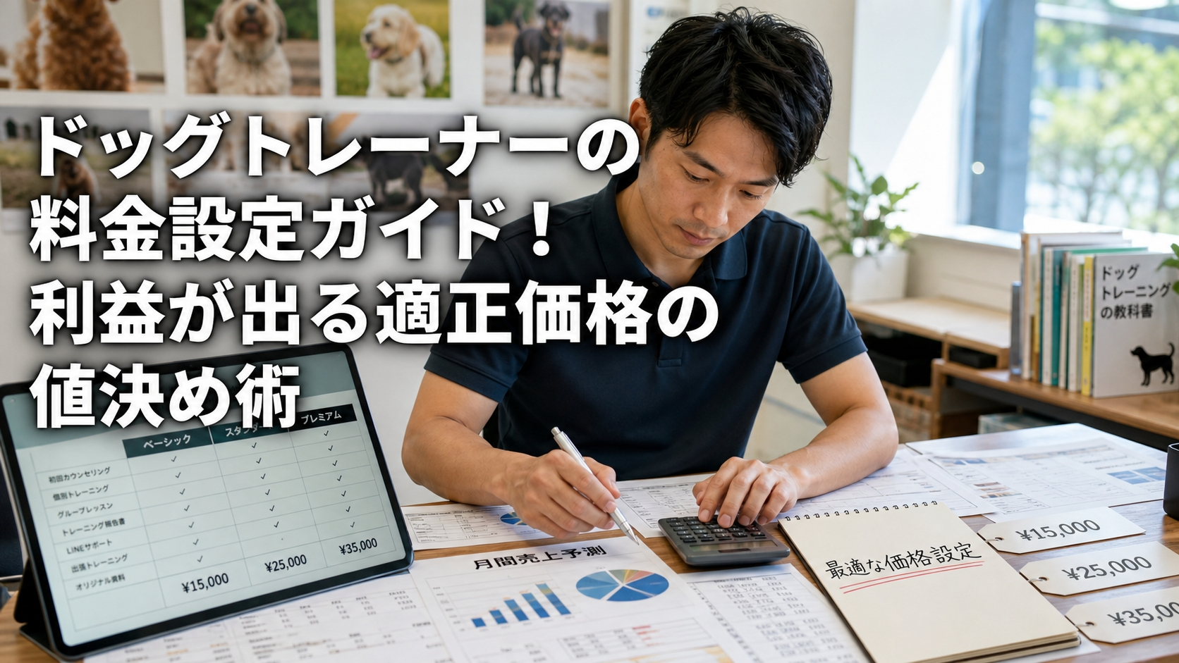 ドッグトレーナーの料金設定ガイド！利益が出る適正価格の値決め術